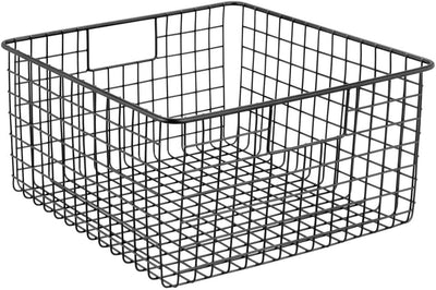 mDesign Schreibtisch Organizer mit Griffen – praktische Gitterbox aus Metall für Bürobedarf – modern