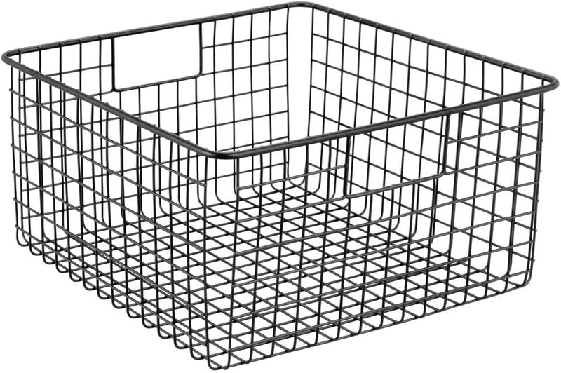 mDesign Schreibtisch Organizer mit Griffen – praktische Gitterbox aus Metall für Bürobedarf – modern