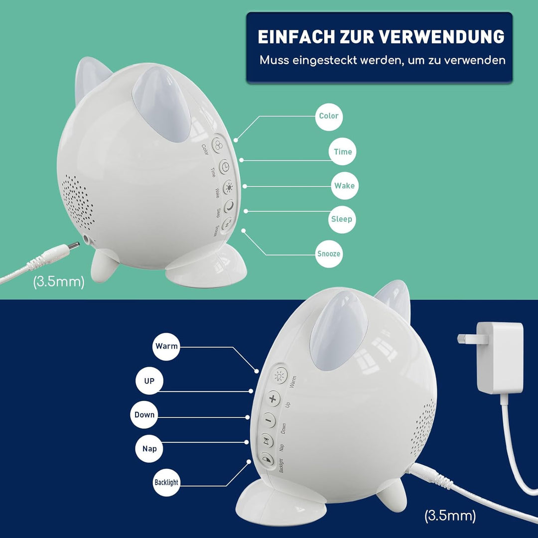 I·CODE Kinderwecker, Schlaftrainer Kinder mit Nachtlicht,Kinder Lichtwecker für Kleinkinder,Lernen v