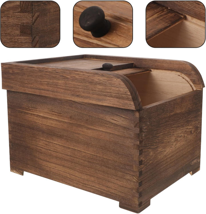Zerodeko Holz Reisbehälter mit Deckel Vorratsbehälter für Speisekammer Getreideaufbewahrungsbox Reis