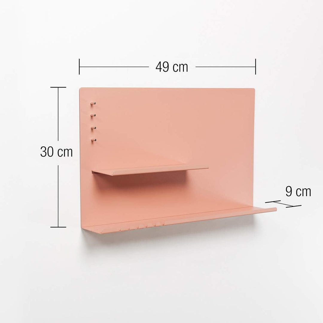 byde Wandorganizer Hebe aus Stahlstruktur. 49 x 9 x 30 cm 3-in-1 Wandregal mit Magnettafel und Magne