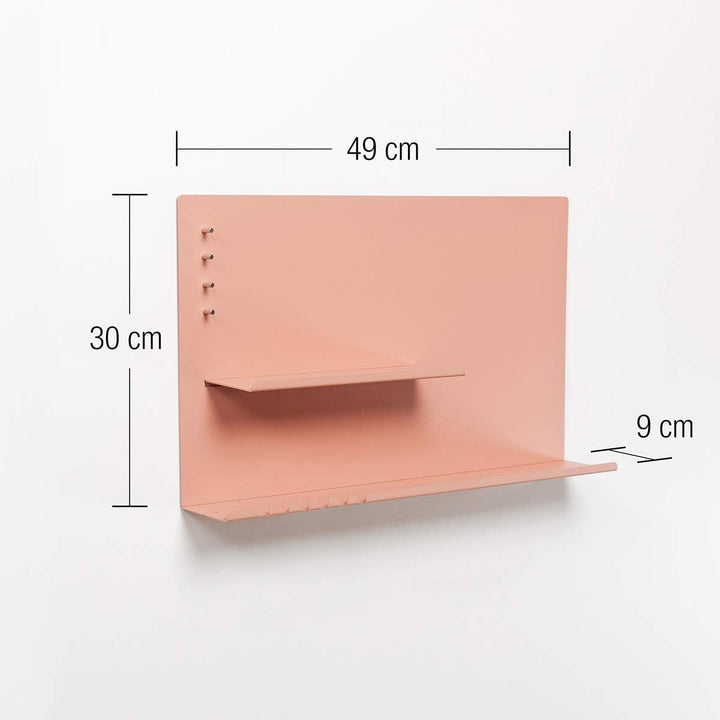 byde Wandorganizer Hebe aus Stahlstruktur. 49 x 9 x 30 cm 3-in-1 Wandregal mit Magnettafel und Magne