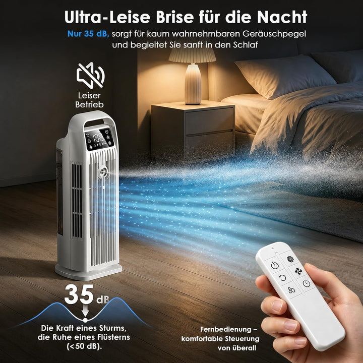 Mobile Klimaanlage ohne Abluftschlauch 6-in-1, Luftkühler mit Wasserkühlung, Mini Klimaanlage Mobil,