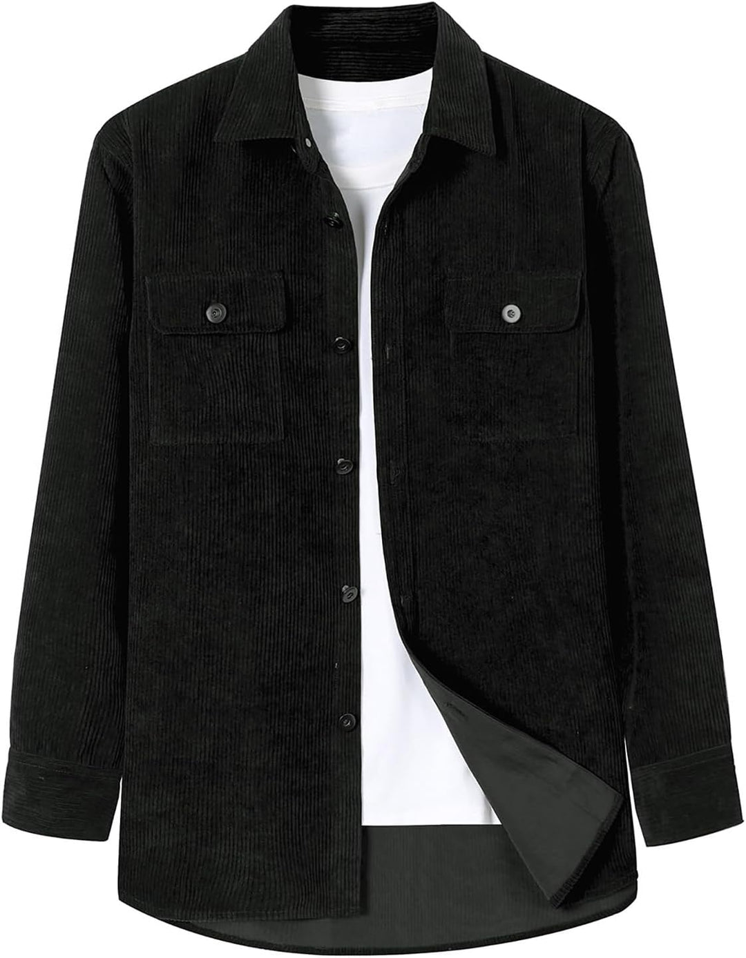 Elegancity Herren Hemd Cord Langarm Freizeithemd Männer Jacke Regular Fit Button Up Hemdjacke Mit Kl