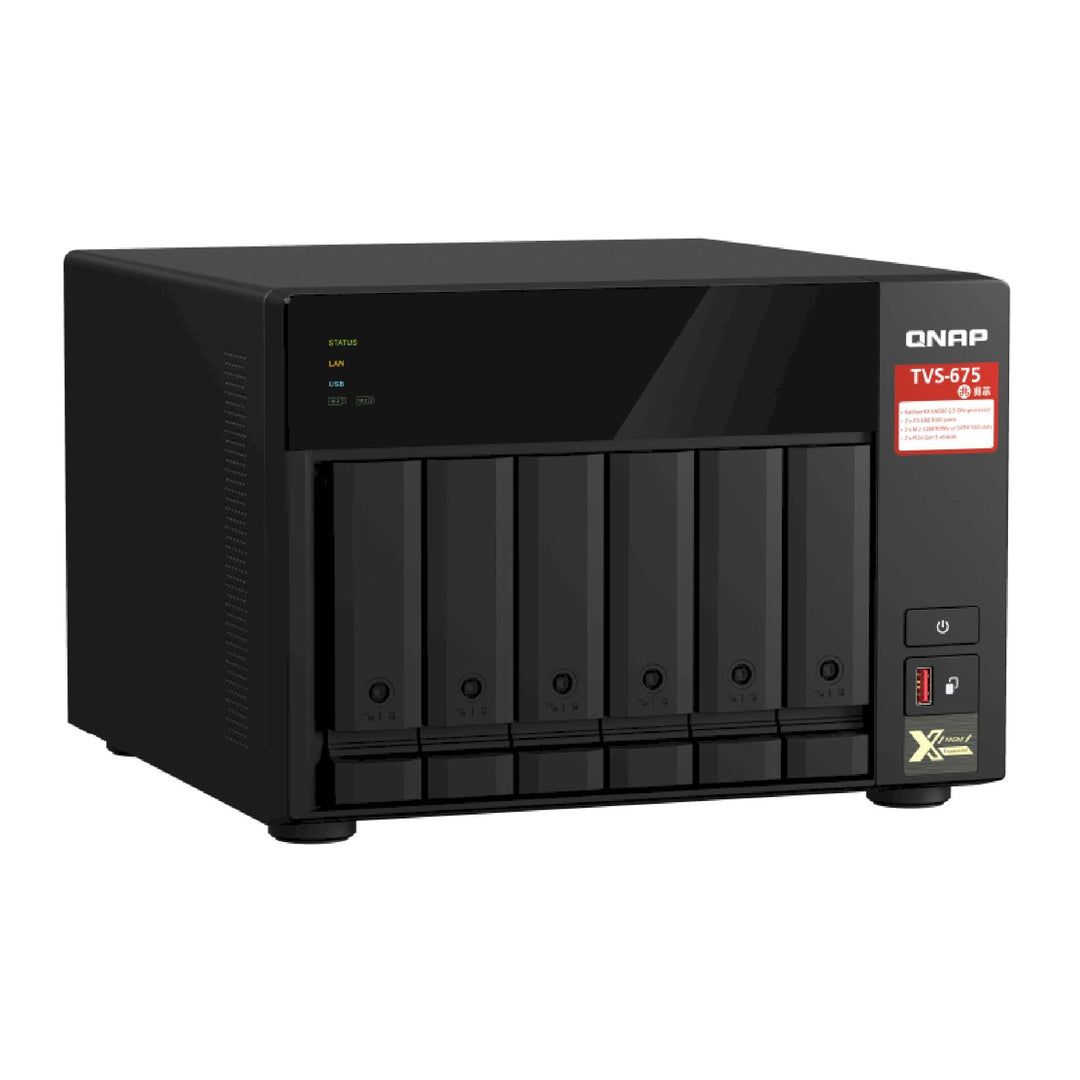 Qnap TVS-675-8G 6 Bay 2,5 GHz 8GB 2 X 2,5GBE / 8 GB SODIMM DDR4 / max 64GB (2 x 32 GB) / 2 x M.2 228