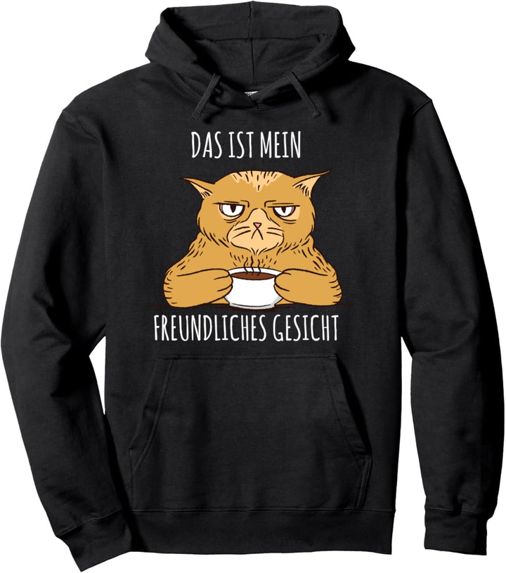 Das Ist Mein Freundliches Gesicht | Sarkasmus Katzen Pullover Hoodie