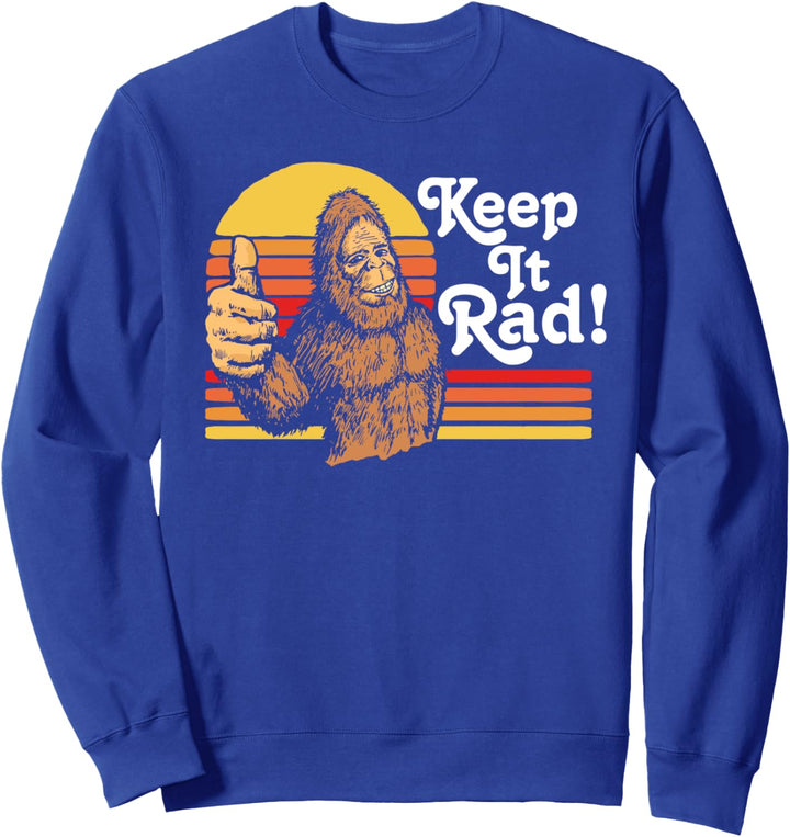 Keep It Rad! Vintage Bigfoot Thumbs Up Funny Vintage Hipster Sweatshirt