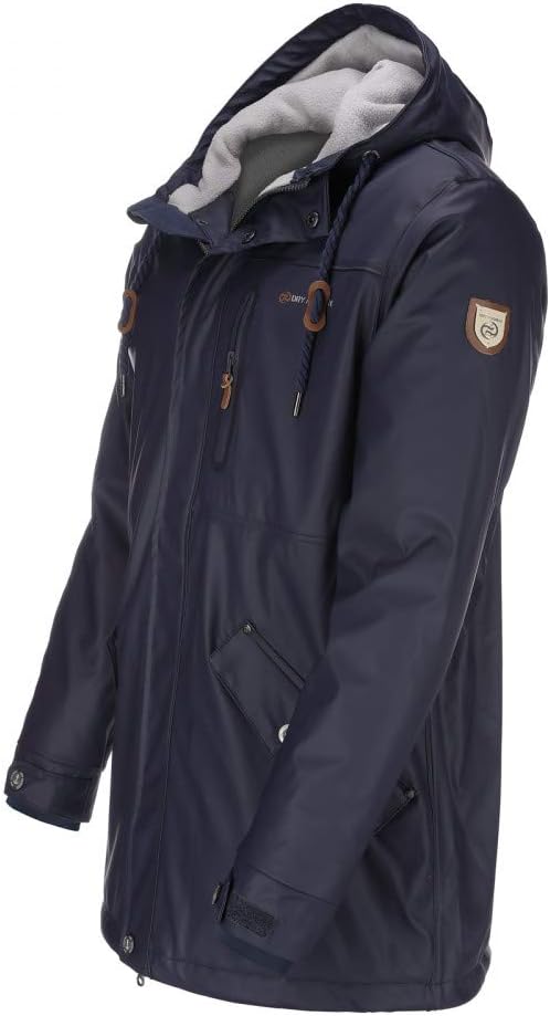 Dry Fashion Herren Regenjacke Bergen - Herrenjacke Regenmantel Männer Jacke Gefüttert Winddicht Wass