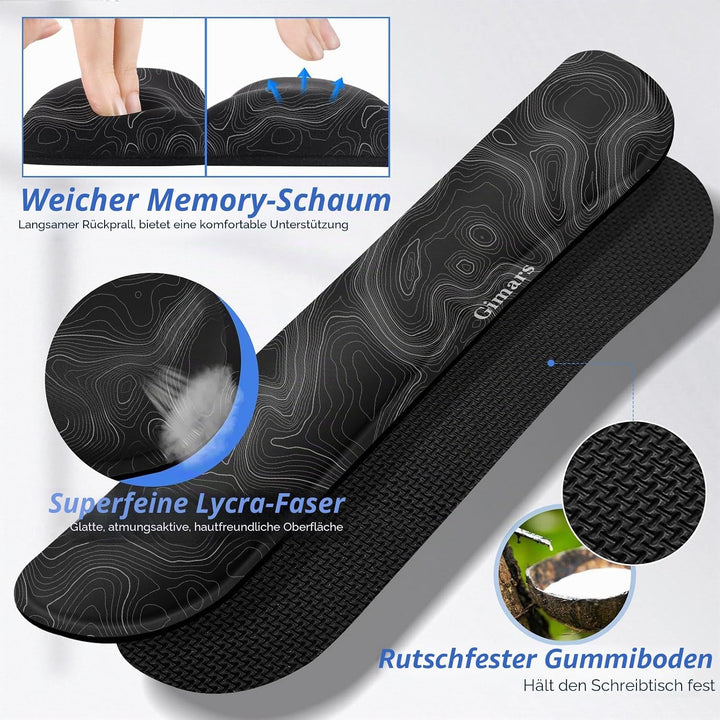 Gimars 3-in-1 XXL Gaming Mauspad mit Gelkissen, Handballenauflage Tastatur, 800 x 305 mm Mousepad Ti