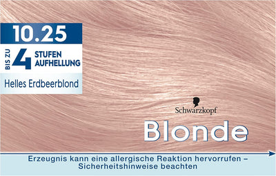 Schwarzkopf Blonde Aufhellende Farbe 10.25 Helles Erdbeerblond (3 x 142 ml), Haarfärbemittel für Öl-