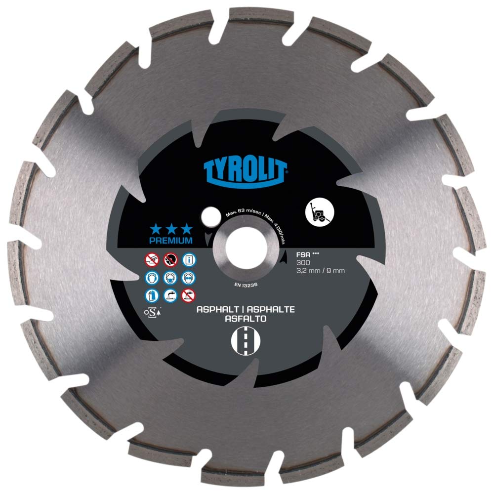 TYROLIT Diamant-Nassschnitttrennscheibe Premium*** FSA 350 x 3.2/9 mm ø: 350mm, Stärke: 3,2mm, ø: 35