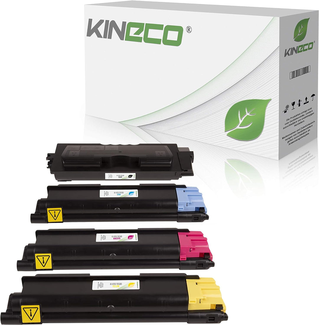 4 Toner kompatibel mit Kyocera TK580 ECOSYS P6021 CDN FS-C 5150 DN - TK580K TK580C TK580M TK580Y - S