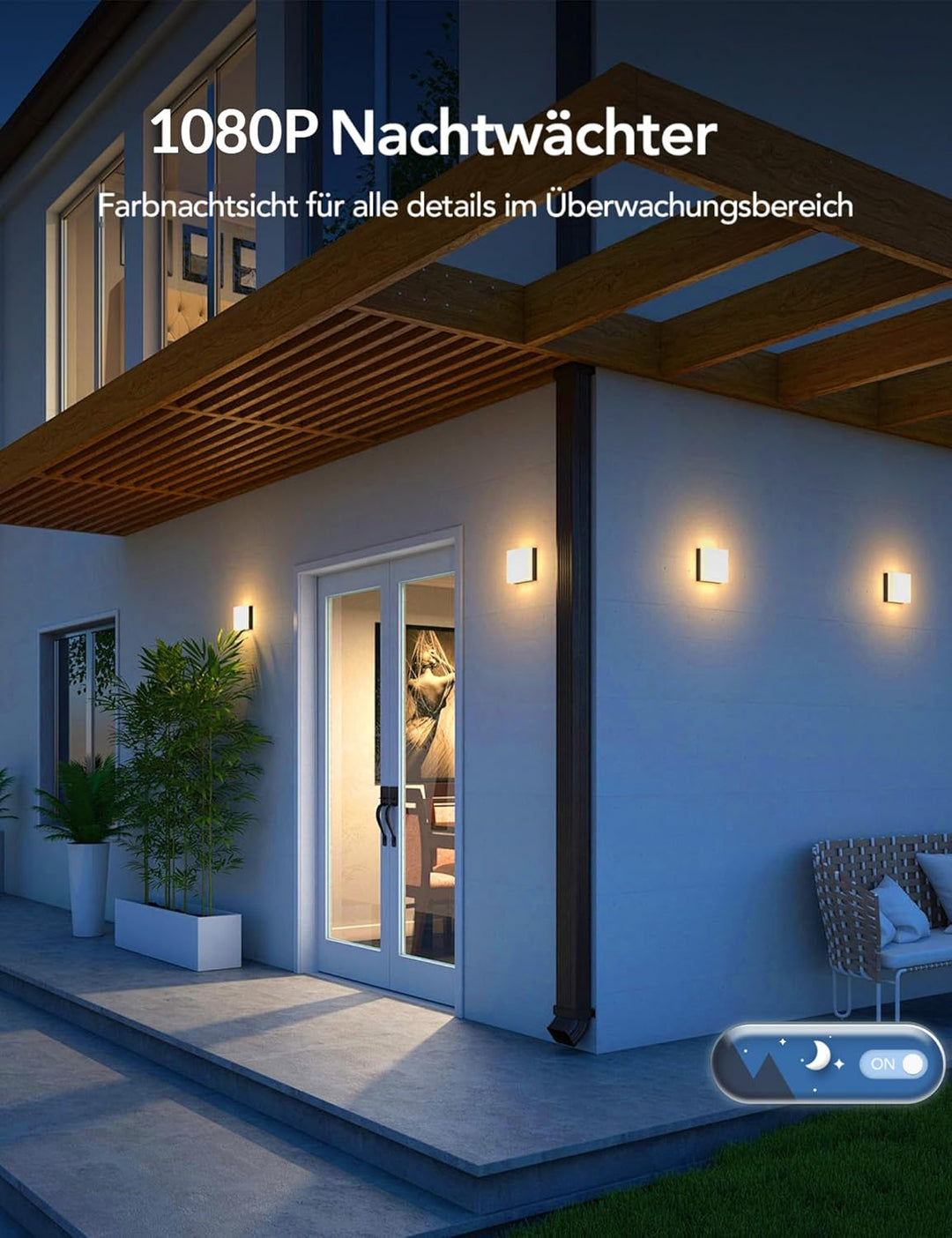 GNCC Solar Überwachungskamera Aussen Akku, 1080P Outdoor WLAN Kamera Überwachung Aussen mit Farb-Nac