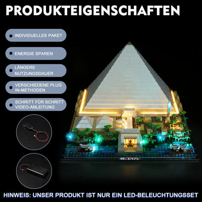 Led Licht-Kit für Lego Cheops Pyramide (Ohne Lego Set, Nur Lichter), DIY Beleuchtungs Set für Lego A