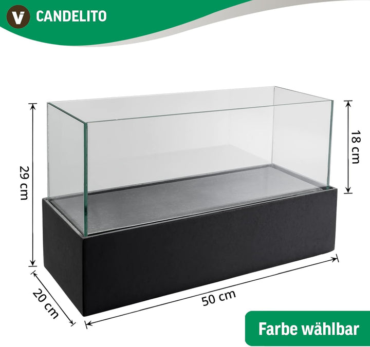 Deko-Windlicht Kerzenhalter rechteckig CANDELITO - Anthrazit 50x20x29 50x20x29 Anthrazit, 50x20x29 A