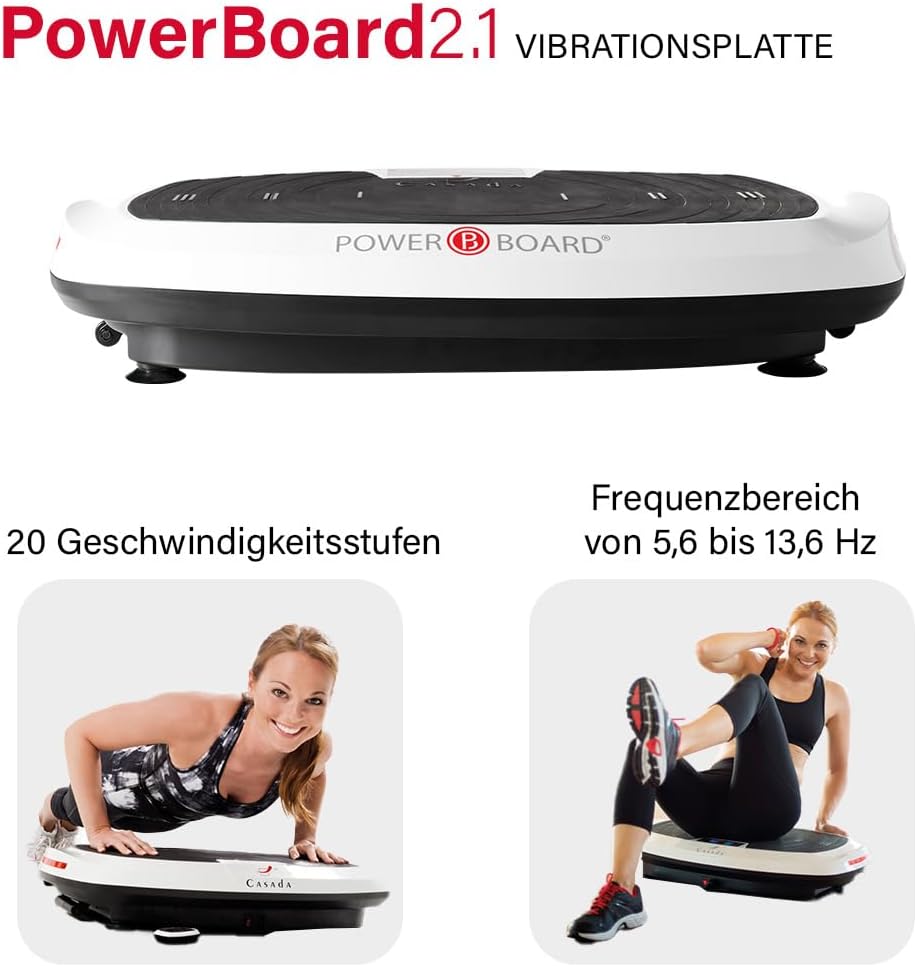 Casada PowerBoard 2.1 – Seitenalternierende Vibrationsplatte für Ganzkörpertraining, Muskelaufbau, G
