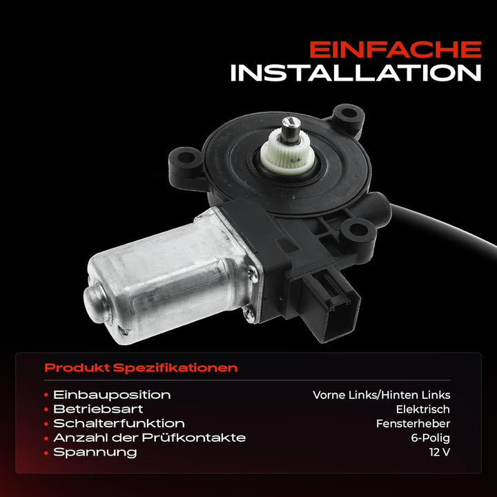 Frankberg Fensterhebermotor Vorne Links 6-Polig Kompatibel mit CX-3 DK CX-5 KF 3 BM, BN 2013-2021 BH