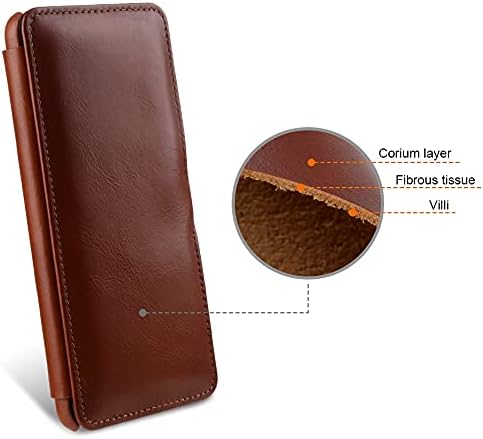 STILGUT Book Case kompatibel mit Samsung Galaxy S21 Plus 5G Hülle aus Leder mit Clip-Verschluss, Led