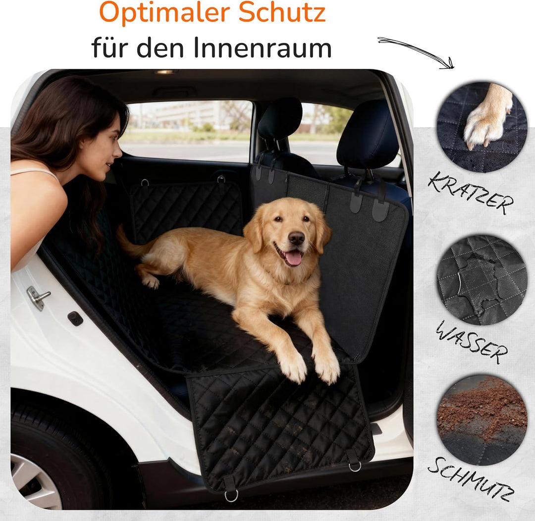 Upgrade4cars Hundedecke Auto Rückbank Wasserdicht & Gepolstert | Hunde Autositz Schondecke | Rücksit