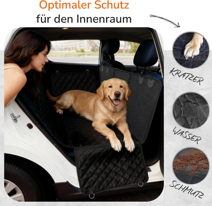 Upgrade4cars Hundedecke Auto Rückbank Wasserdicht & Gepolstert | Hunde Autositz Schondecke | Rücksit