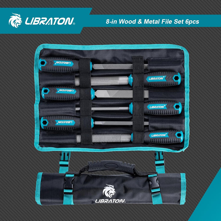 Libraton Feilensatz Metall und Holz 6tlg, Kohlenstoffstahl Feilen Satz, Profi Feilenset, 200mm Metal