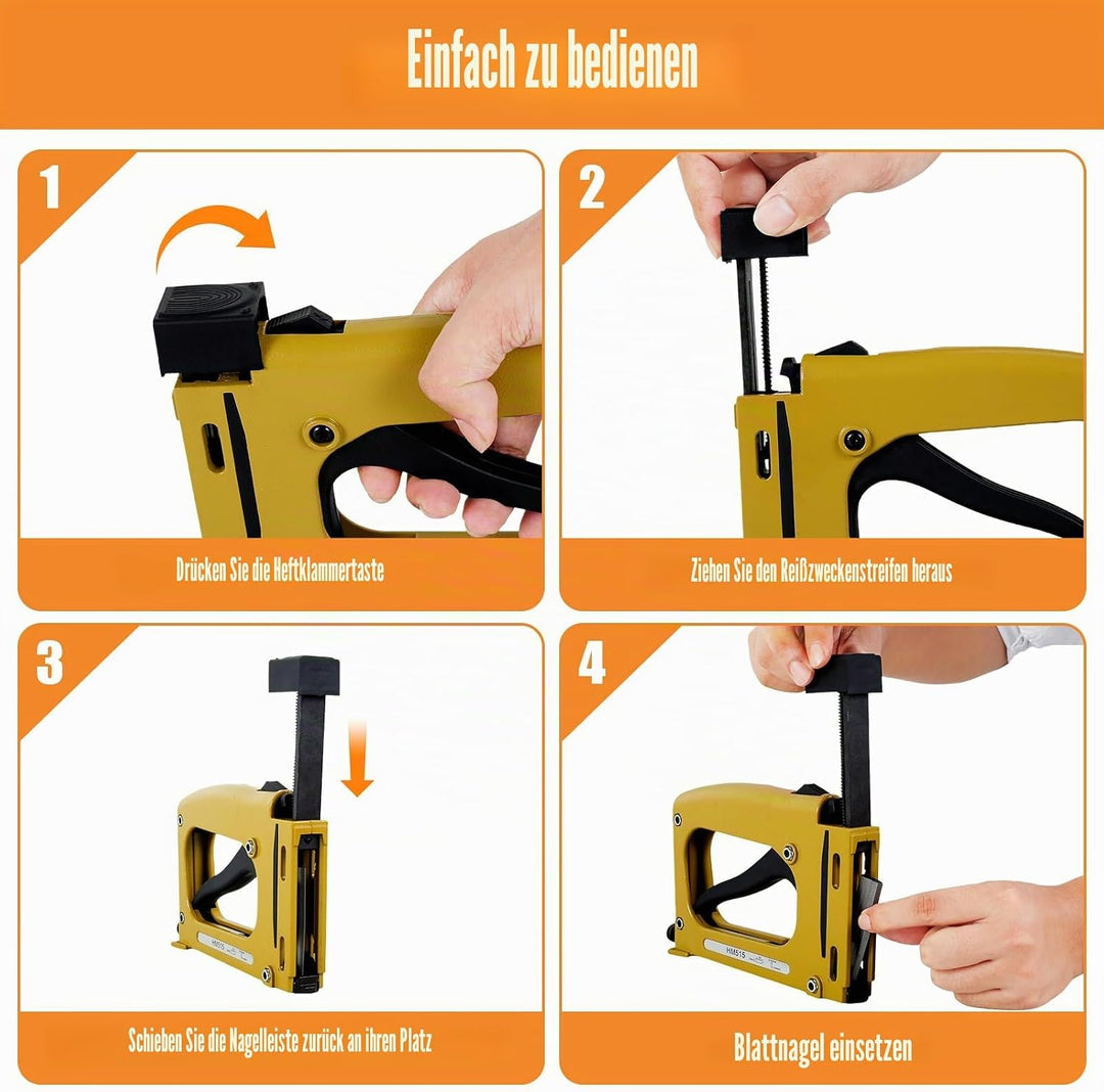 Point Driver Framing 20x12,5x3cm Handtacker mit Klammern Set Bilderrahmen Tacker mit 2000 Klammern P