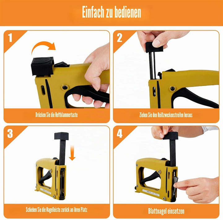 Point Driver Framing 20x12,5x3cm Handtacker mit Klammern Set Bilderrahmen Tacker mit 2000 Klammern P