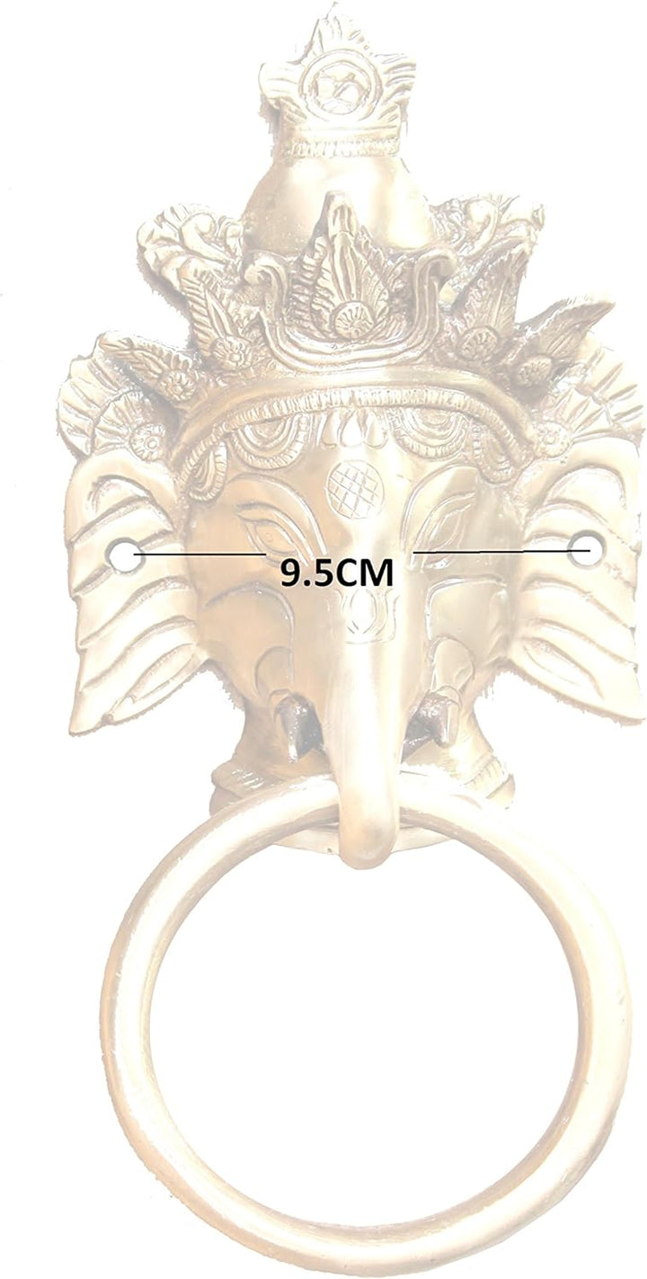 eSplanade 20,3 cm Ganesha Messing Türklopfer aus 100% Messing | Home Decor | Tür Knockers