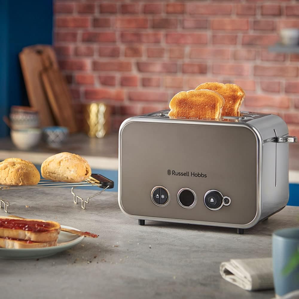 Russell Hobbs Toaster [für 2 Scheiben] Distinctions Edelstahl Titanium (extra breite Toastschlitze,i
