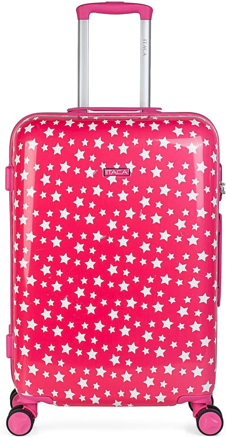 ITACA - Koffer Mädchen. Polycarbonat Koffer mit Integriertes Zahlenschloss - 4 Rädrig Reisekoffer, F