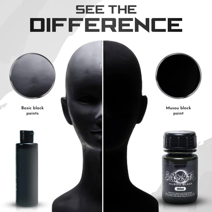 Musou Black Acrylfarbe, das schwärzeste Schwarz der Welt, enthält 1 x 100 ml, Lichtabsorption von 99