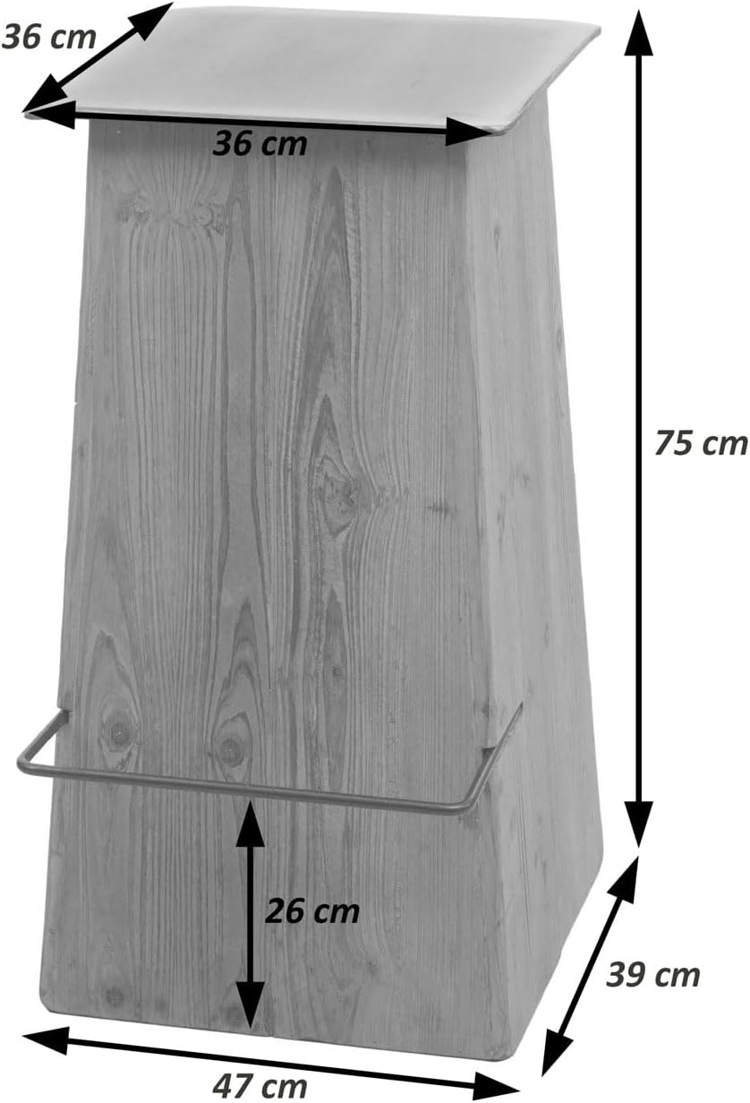 Barhocker HWC-L76, Barstuhl Tresenhocker, Industrial Massiv-Holz MVG-Zertifiziert, Natur mit Metall-