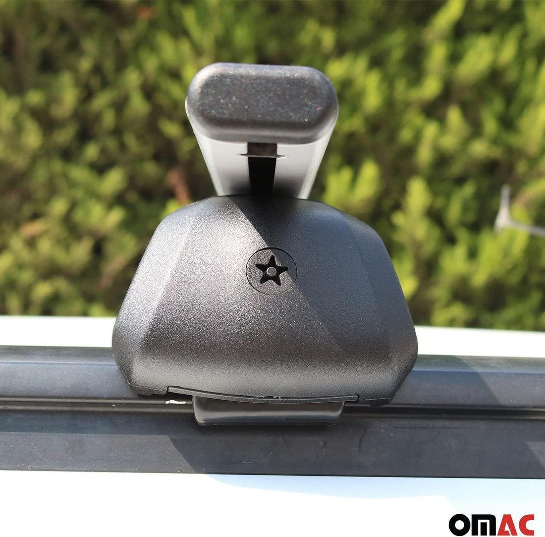 OMAC Dachträger Gepäckträger kompatibel mit VW ID.4 2020-2023 Grundträger Querträger Silber 2X TÜV,