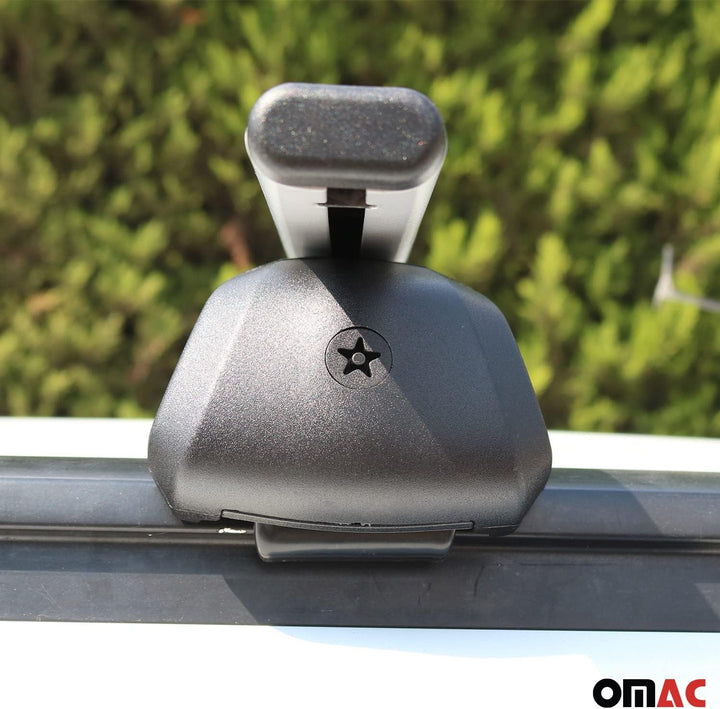OMAC Dachträger Gepäckträger kompatibel mit VW ID.4 2020-2023 Grundträger Querträger Silber 2X TÜV,