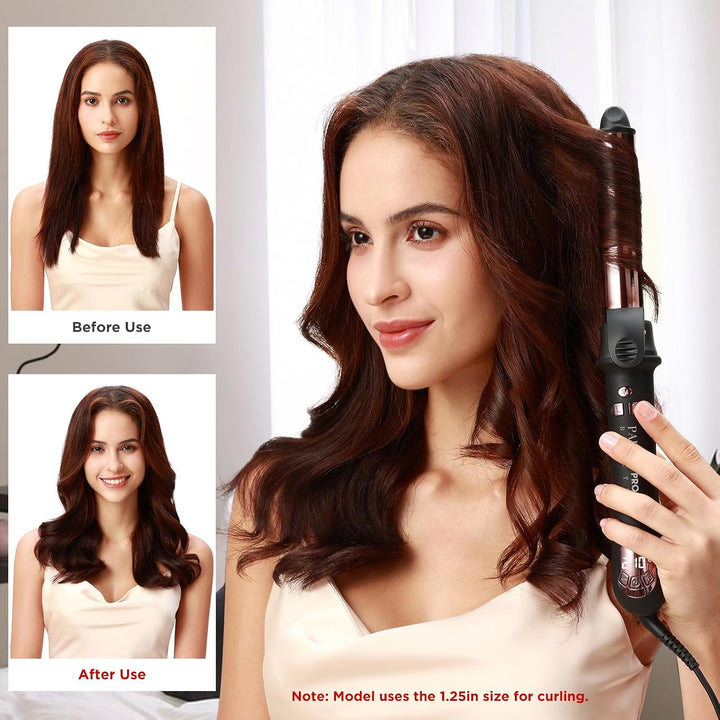 360° Rotierender Lockenstab Automatisch, PARWIN PRO BEAUTY Lockenstab Curling Iron 25mm, Nano-Titan-