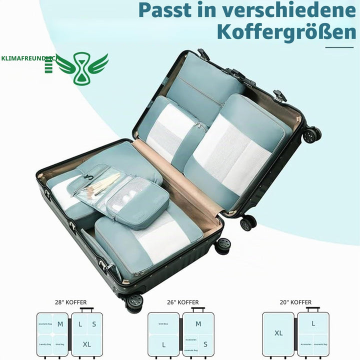 BAGAIL 8er-Set Packwürfel in verschiedenen Grössen Packorganizer für Reisezubehör Handgepäck Koffer