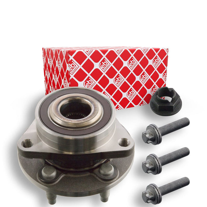 febi bilstein 40098 Radlagersatz mit Radnabe, Achsmutter und Befestigungsschrauben , 1 Stück