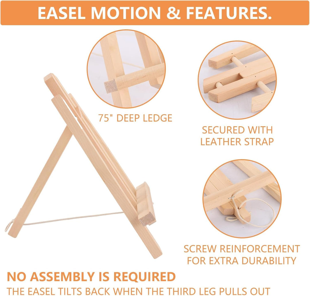 ASelected 6 Stück Staffelei Holz Klein 30cm Tischstaffelei Staffelei Dreifuss Holzstaffelei Klein Ti
