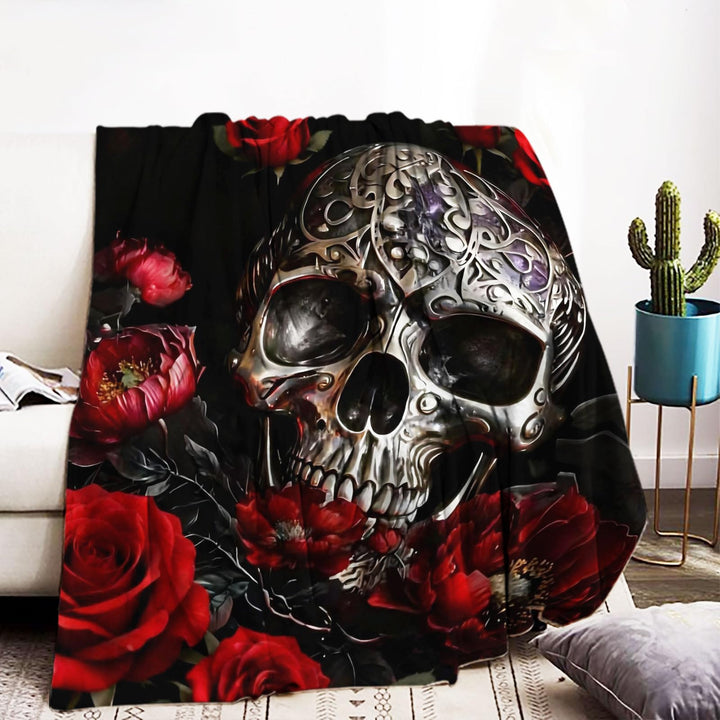Halloween Totenkopf Kuscheldecke,Weich Und Warme Flanell Sofa Decke Halloween, Winter Halloweens mik