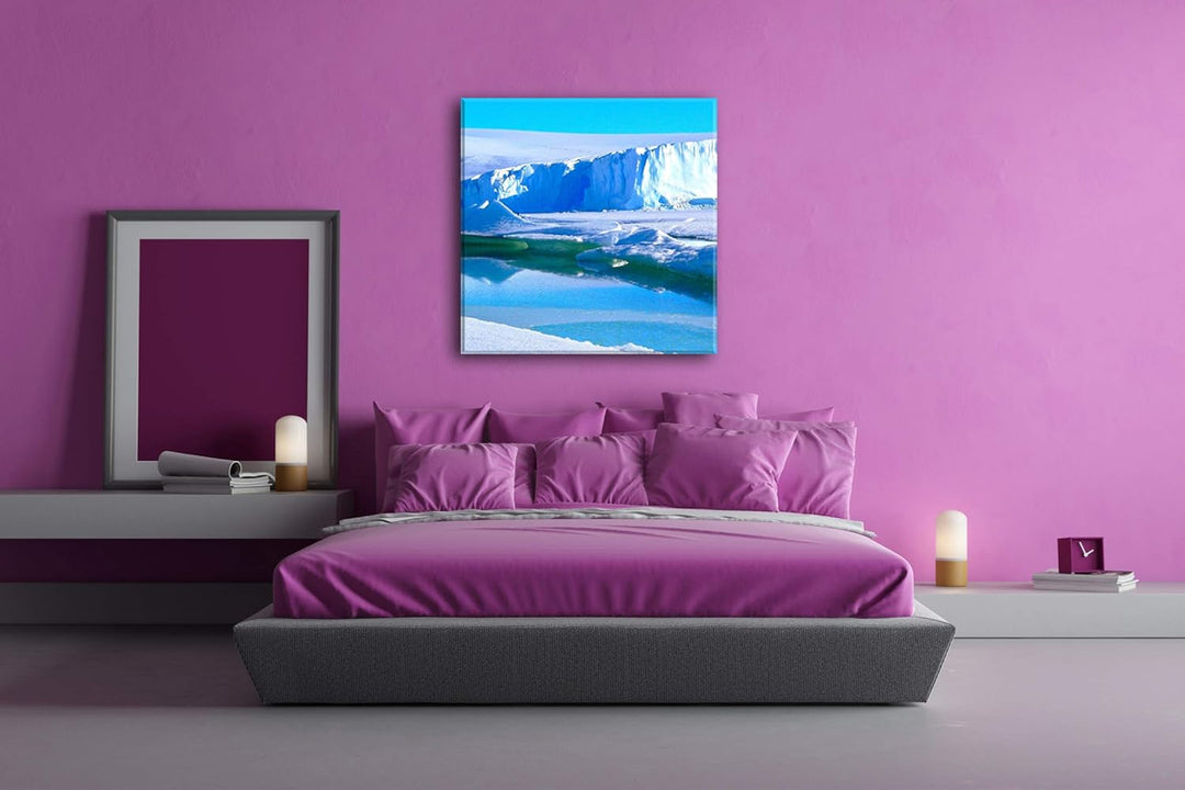 deyoli Eisberge in der Antarktis Format: 70x70 als Leinwandbild, Motiv fertig gerahmt auf Echtholzra