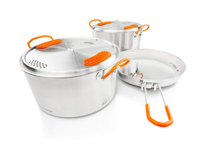 GSI Outdoors Stainless Steel Base Camper - 3 Pieces Cookset Einheitsgrösse, Einheitsgröße