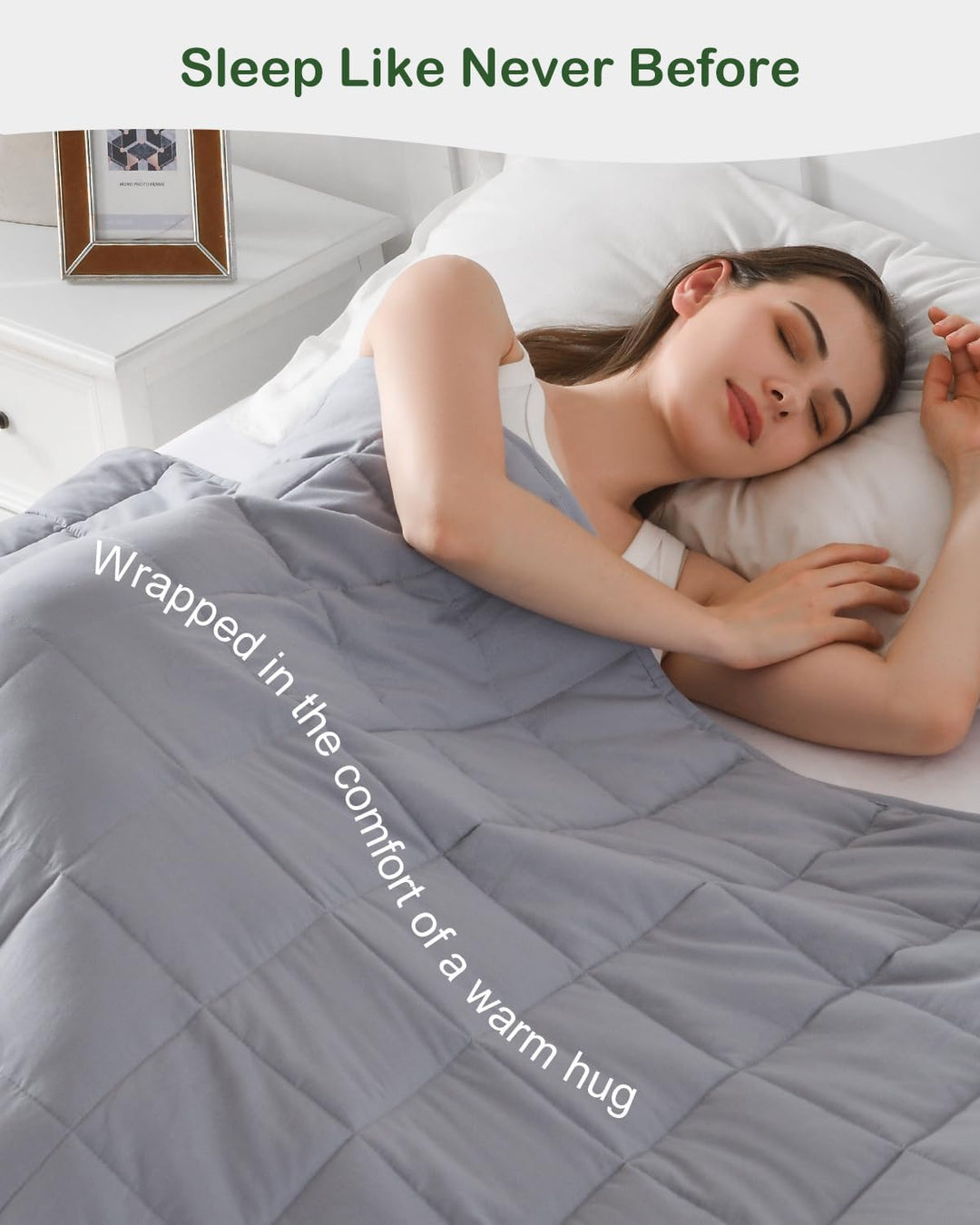 Sivio Gewichtsdecke für Erwachsene 5,5kg, Atmungsaktive Beschwerungsdecke, weiches Material mit Glas
