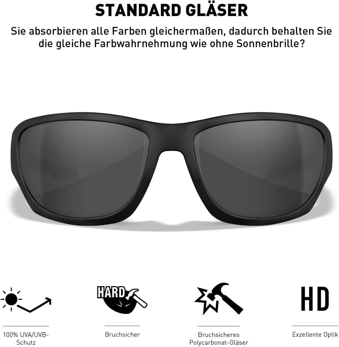 Wiley X │ WX Climb | Sonnenbrille Herren | Sonnenbrille Herren Polarisiert │ 100% UVA/UVB-Schutz | I