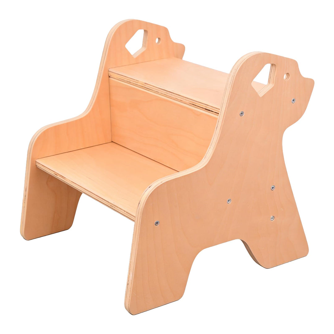 Tritthocker Für Kinder, 2-Stufig Hocker Kinderschemel Tragbar, Robust Tritthocker Holz Mit Handhaben