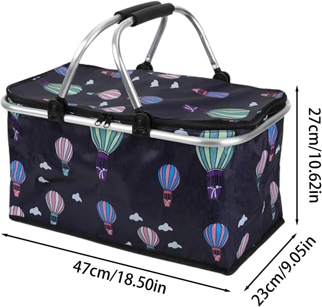 Korb für Picknick, Strandpicknickkorb | 30L tragbarer Outdoor-Picknickkorb,Oxford-Stoff-Picknicktasc