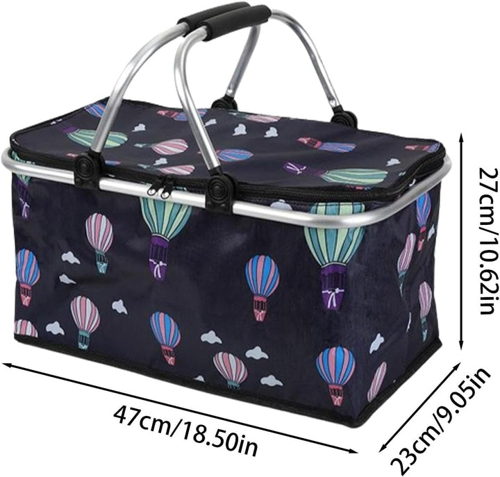Korb für Picknick, Strandpicknickkorb | 30L tragbarer Outdoor-Picknickkorb,Oxford-Stoff-Picknicktasc