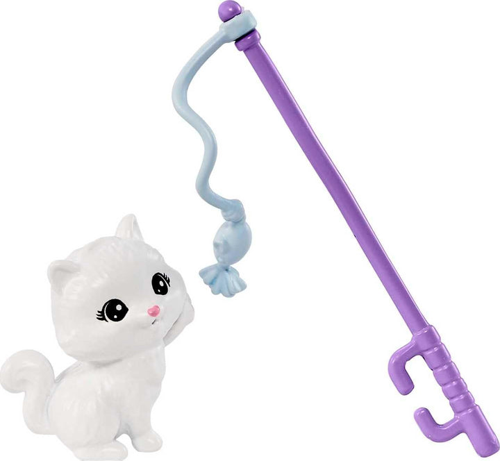 Barbie HHB70 - Kätzchen Kratzbaum-Spielset mit Puppe (brünette Haare) und 5 Katzen, inklusive Pflege