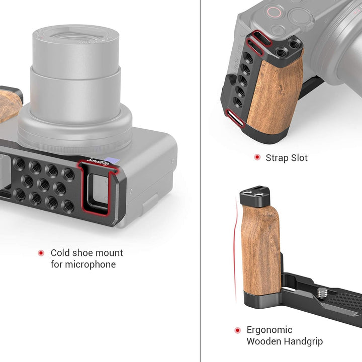 SMALLRIG L Platte L Bracket mit Holzgriff für Sony ZV1 Kamera - 2936