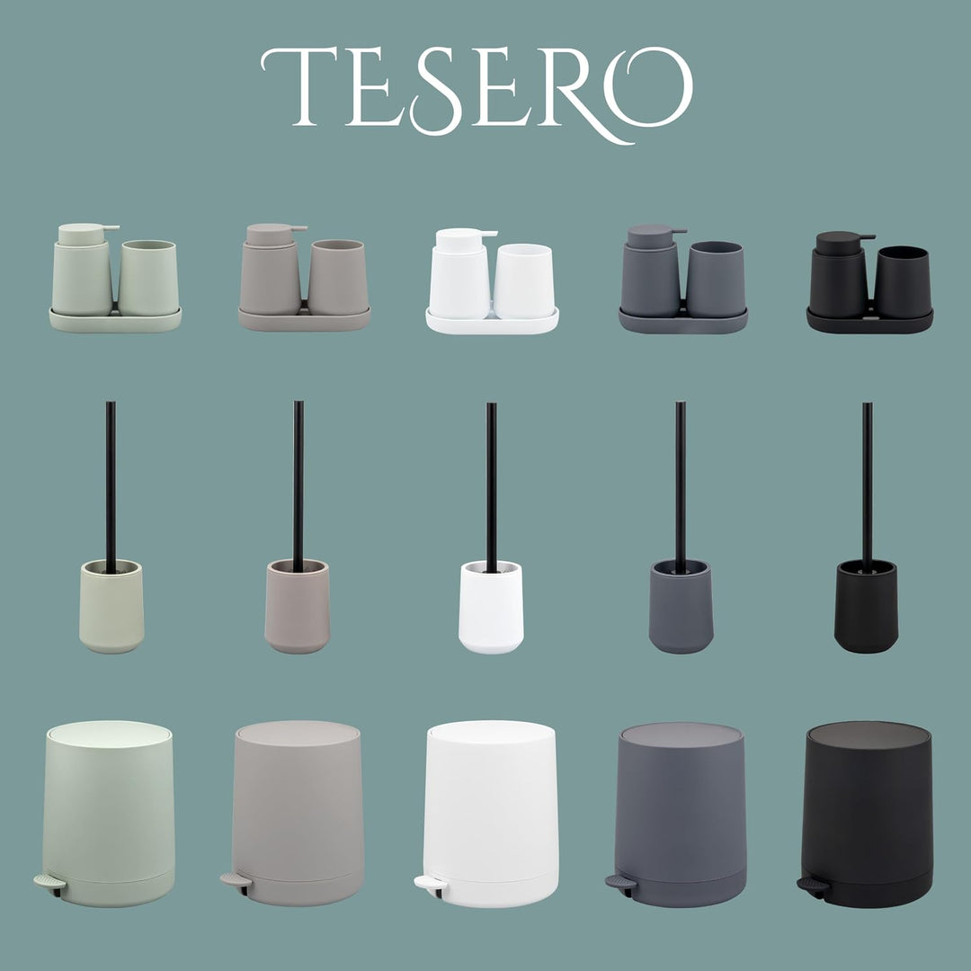 eluno Kosmetikeimer TESERO mit Soft-Touch Oberfläche, Treteimer 4 Liter Fassungsvermögen, mit Soft-C