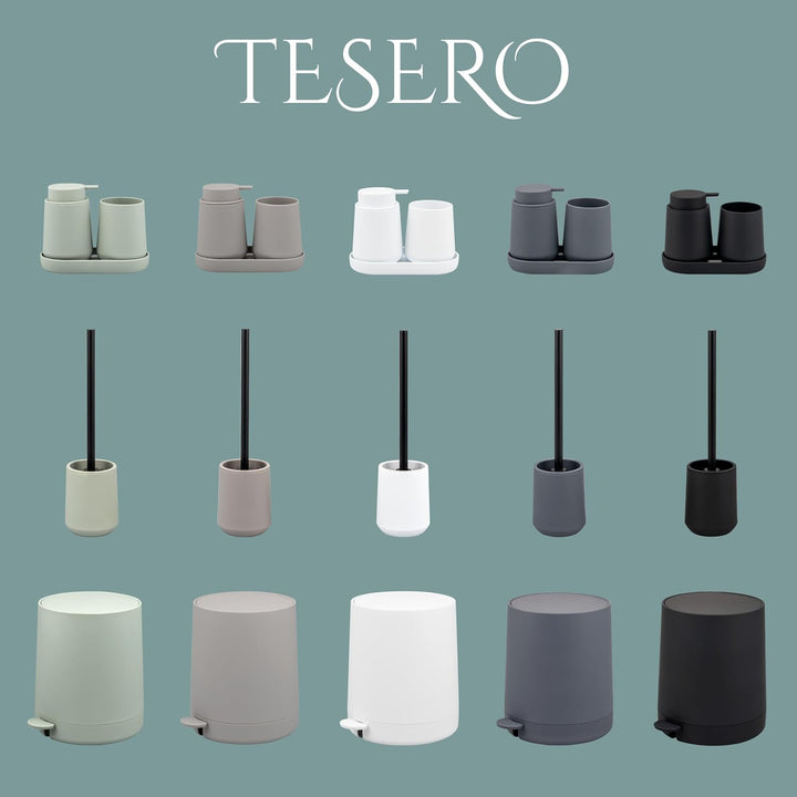 eluno Kosmetikeimer TESERO mit Soft-Touch Oberfläche, Treteimer 4 Liter Fassungsvermögen, mit Soft-C